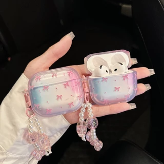 【 โบว์ชมพู 】เคสหูฟัง i12 J201 J206 เคสใสการ์ตูนนูน 1 2 3 เคสหูฟังบลูทูธ gen gen1 gen2 เคสหูฟังไร้สาย Pro Airpods 4 gen3