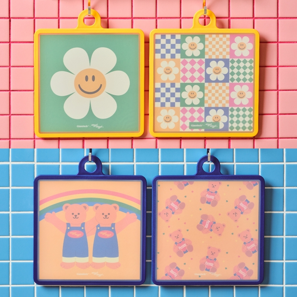 ( พร้อมส่ง ) Wiggle Wiggle x Glasslock Double-Sided Cutting Board เขียง  2 ด้าน