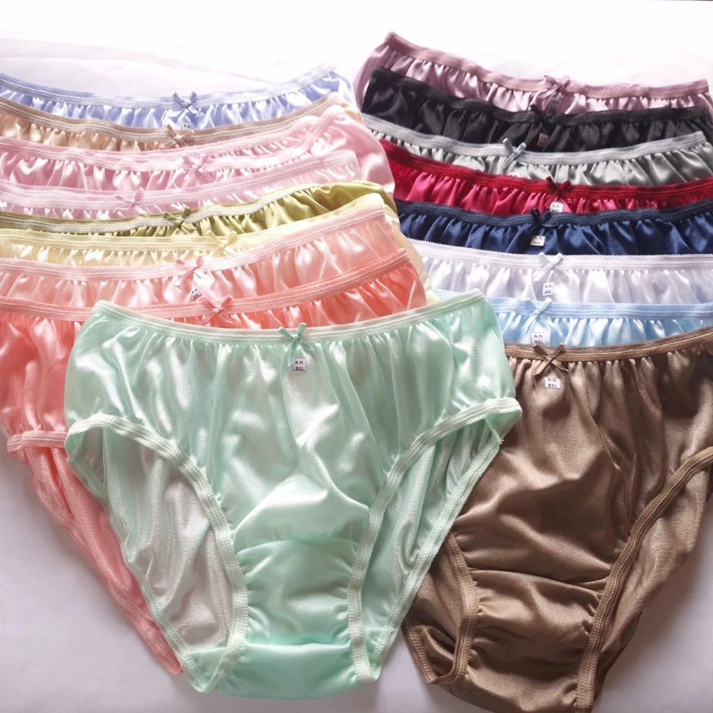 กางเกงในไนลอน บิกินี่ แบบครึ่งตัว ผ้าวาโก้ กางเกงในผู้หญิง XL Bikini (BXL)Underwear Nylon ตรวจสอบขนาดไซส์ก่อน