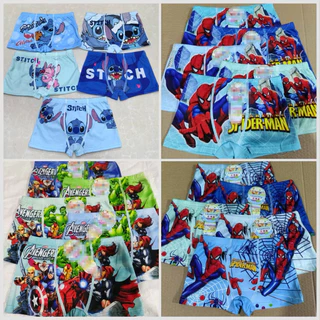 10 ชิ้นต่อแพ็ค ชิ้นชุดชั้นในผ้าฝ้ายลายการ์ตูนเด็กผู้ชาย เหมาะสำหรับอายุ 2-10 ขวบ มีหลายสี ผ้ายางยืด ใส่สบาย ระบายอากาศได