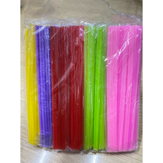 หลอดดูดน้ำ 1 แพ็ค (10 ห่อ) แบบตรง มี 3 ขนาดให้เลือกจ้า