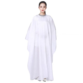 ผ้าคลุมตัดผม ผ้าคลุมซอยผมปกซิลิโคนป้องกันเส้นผม สีขาว