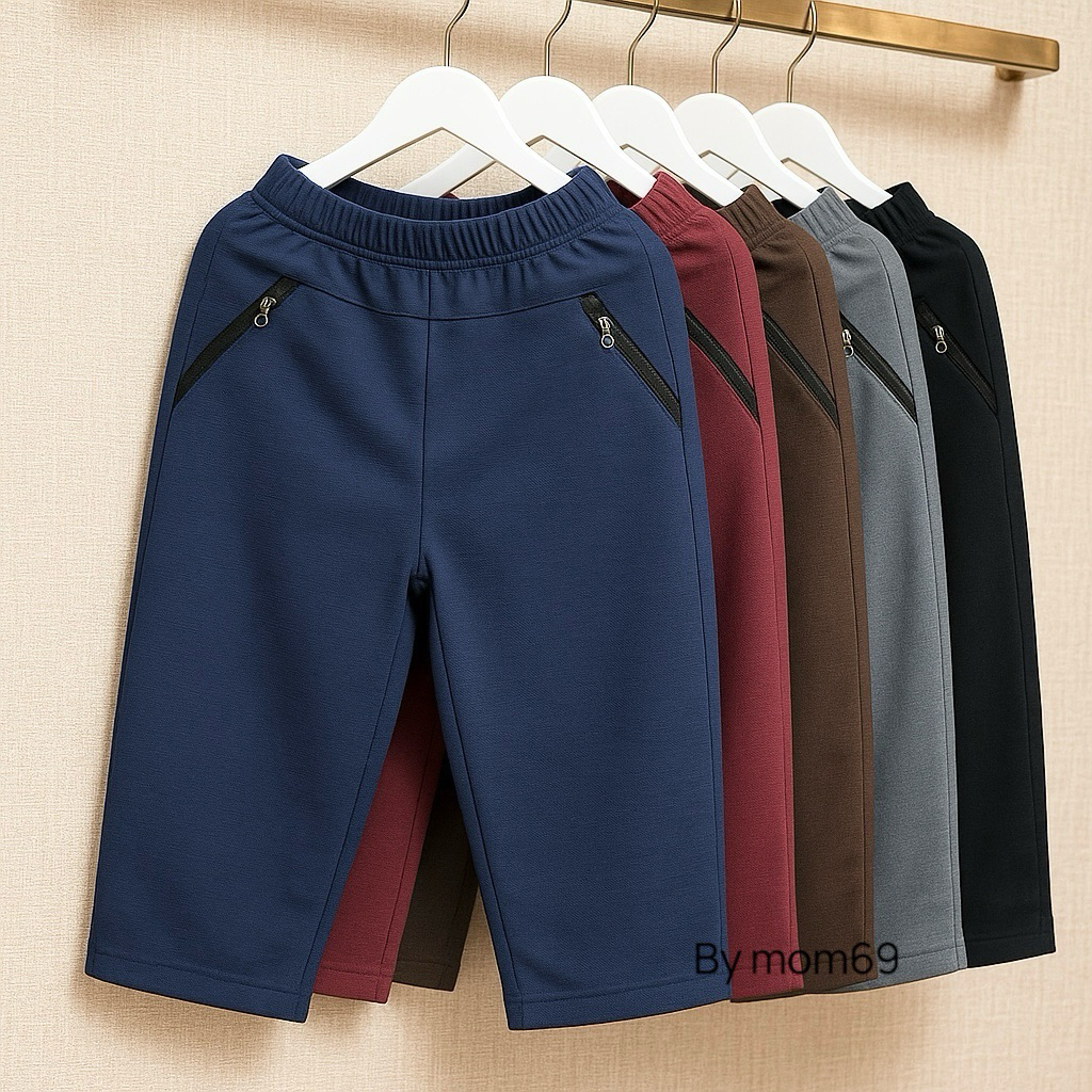 💥กางเกงผู้ใหญ่ผ้าพื้น(ขา7ส่วน)ผ้าหนังไก่ยืดได้เยอะขอบเอวยางยืด สาวอวบใส่ได้