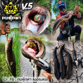 กบตุ๊กตา รุ่น V5 ขนาด 4cm หนัก 9g 2ใบหลิว กบยาง น้ำหนักดี ตีไกล