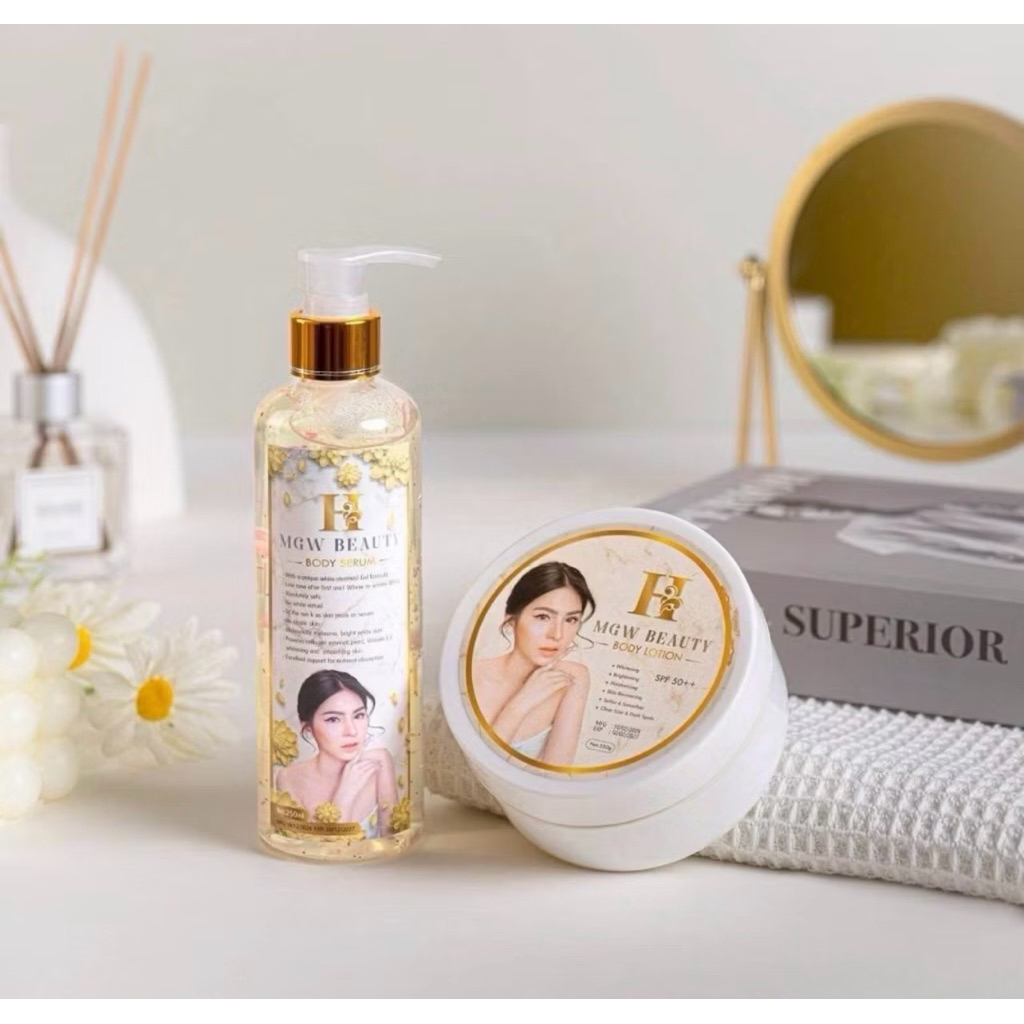 (📍กดในไลฟ์ถูกกว่า📍)✨ H Mgw Beauty Body Lotion + Serum ครีมเมจิกไวท์🪄