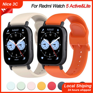สายรัดซิลิโคนสีทึบขนาด 22 มม. สำหรับ Redmi Watch 5 Active และ Lite สายกีฬาสำหรับ Redmi Watch 5 Active Lite สายรัด xiaomi