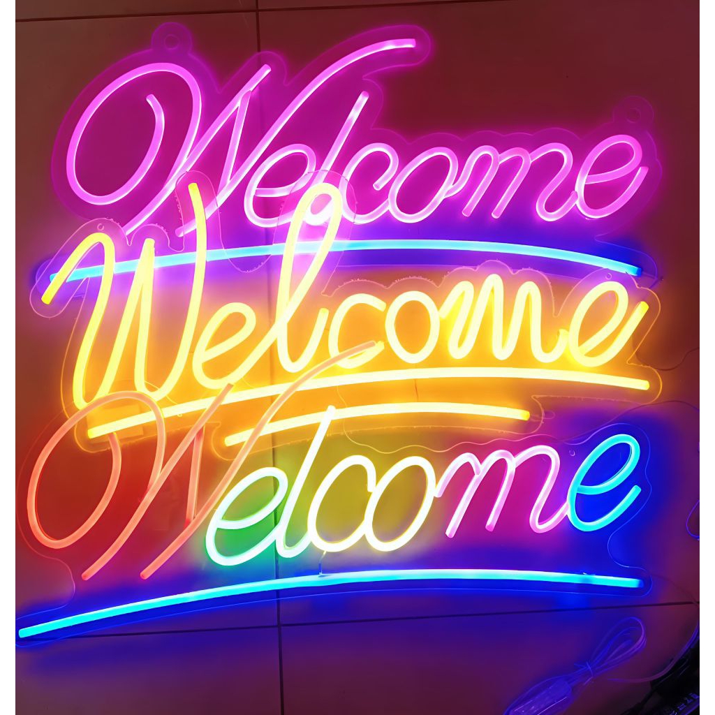 ป้ายไฟ LED flex Welcome ยินดีต้อนรับ