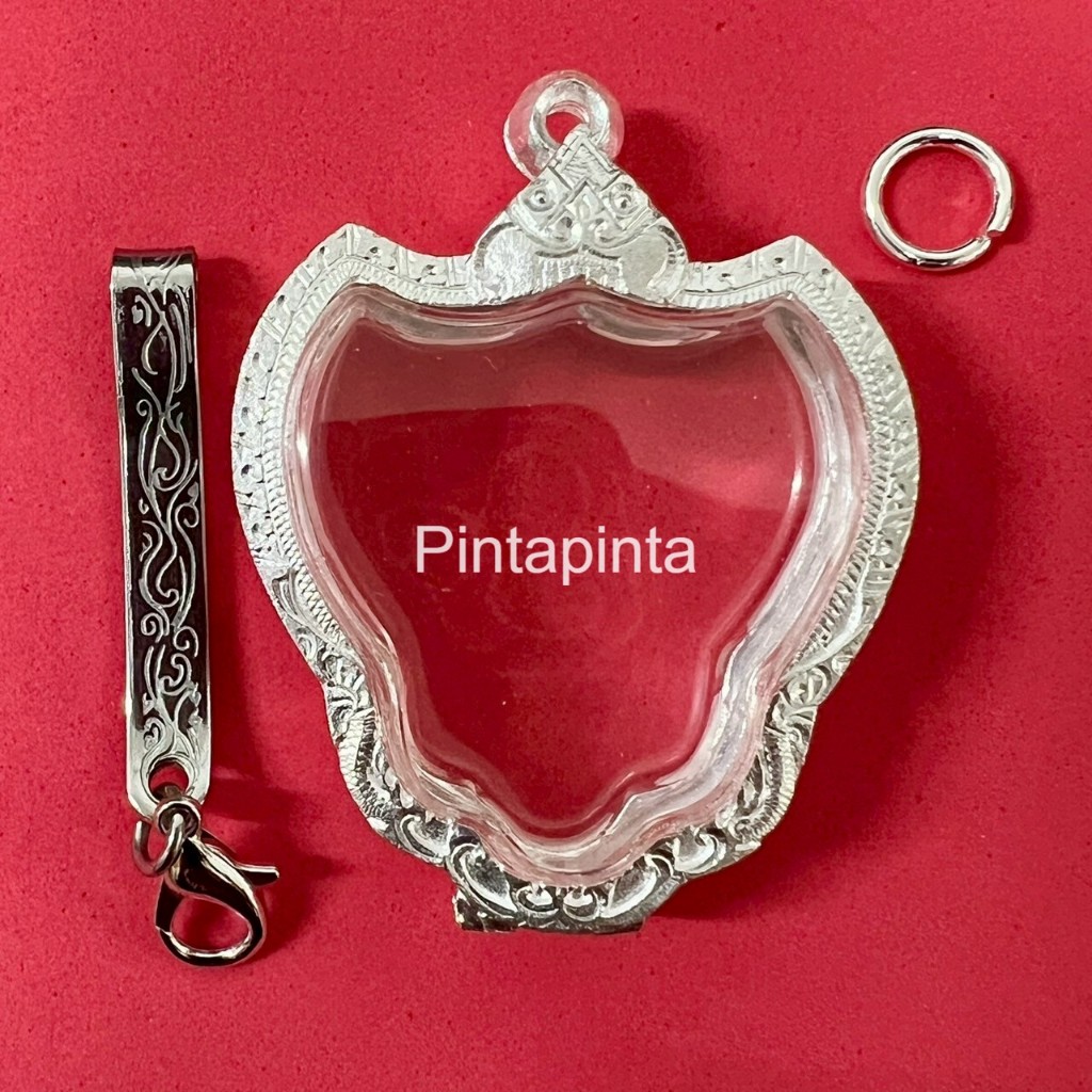 (แถมแหนบ)ตลับพระ กรอบพระ กรอบเงิน จี้ใส่พระ ตลับเงินใส่ครุฑพิมพ์ใหญ่