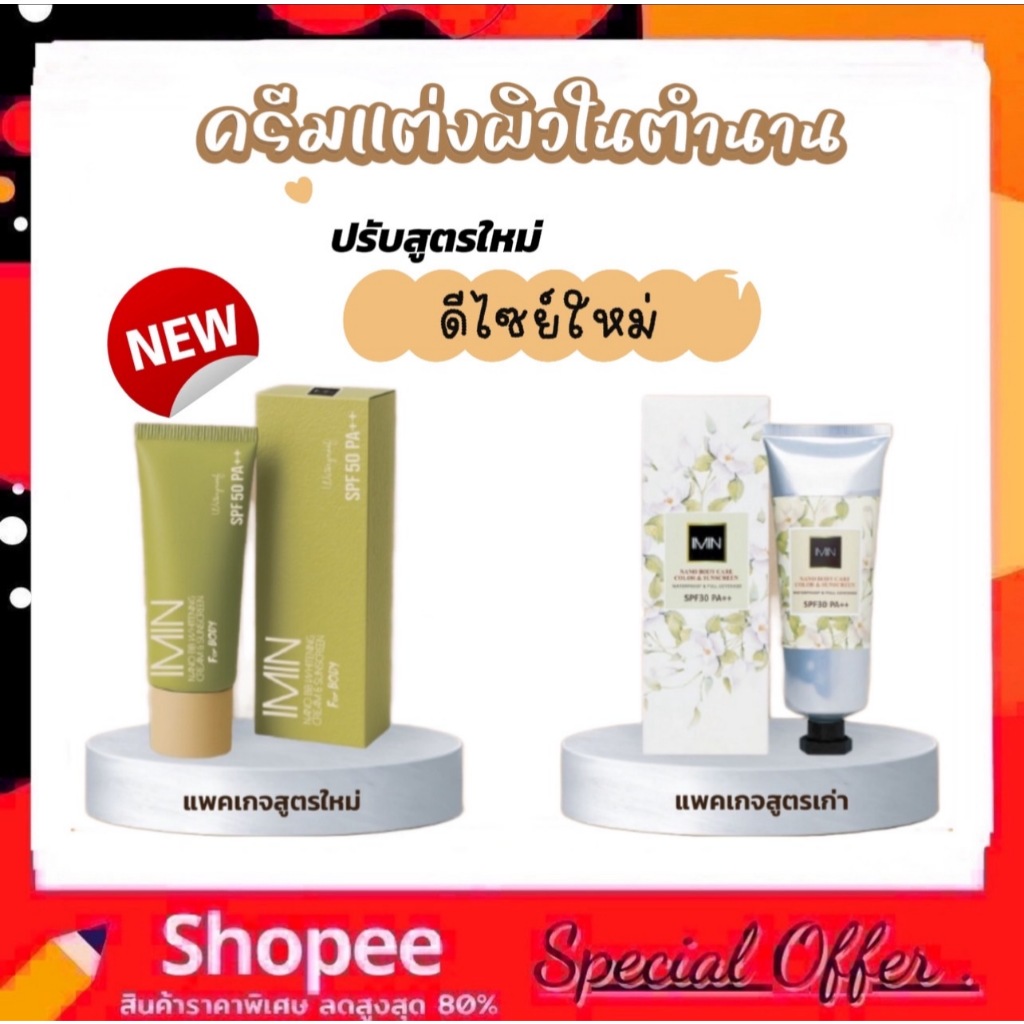 ไอมิน นาโน ครีม Imin Nano Body Care Color & Sunscreen Plus (ของแท้ 100%)