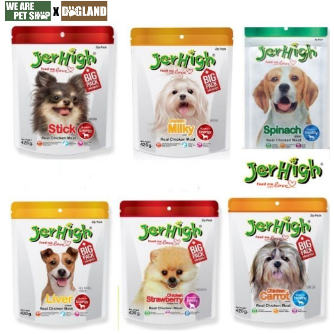 Jerhigh Stick รสนม/Stick ไก่/สตอเบอรี่/ตับ/แครอธ 400g