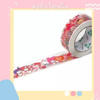 เทป Thank you เทปปิดกล่องลายน่ารัก ลายแต้งกิ้วมีหลายสี เทปลายการ์ตูน