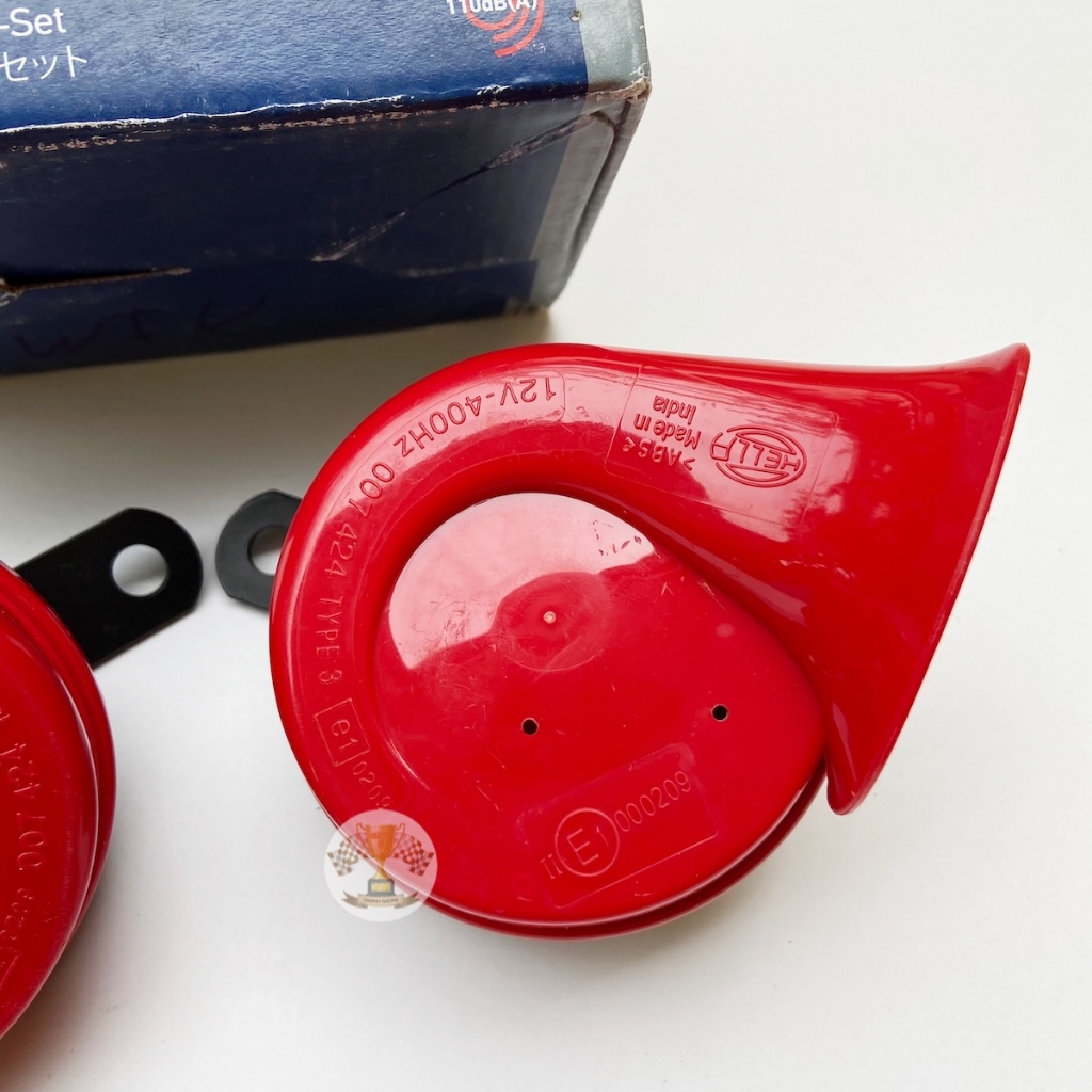 HELLA แท้ แตรหอย เสียงเบนซ์ HELLA RED 12V (1คู่) ใส่ได้ทั้งมอเตอร์ไซด์และรถยนต์ #สีแดง - รูปที่ 2
