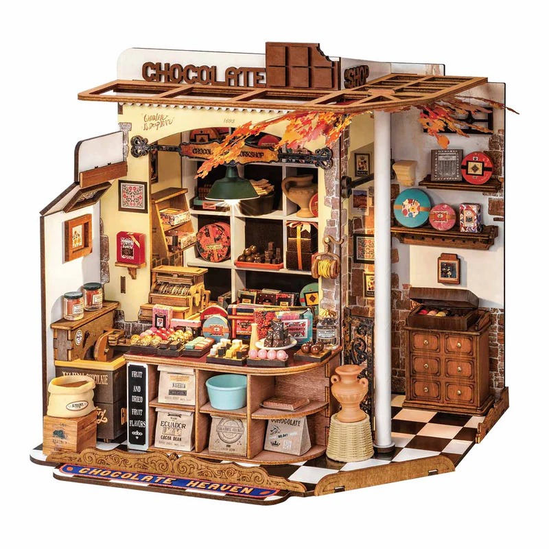 Rolife DIY Miniature Dollhouse - Henry's Chocolate โมเดลบ้าน ตัวต่อไม้ บ้านตุ๊กตา | ของแต่งบ้าน ของเล่นศิลปะ DIY