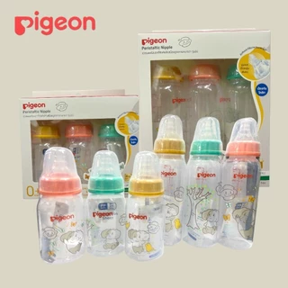 (แพ็ค2 ฟรี1) Pigeon พีเจ้น ขวดนมคอแคบ RPP ลาย HOWAPIPI จุกมินิ 4ออนซ์ และ 8ออนซ์