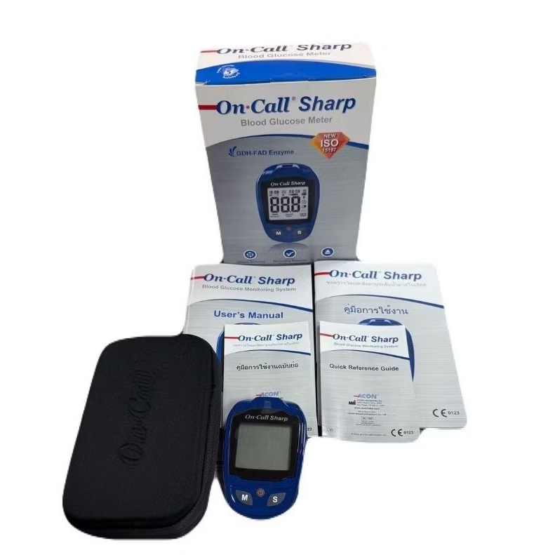 oncall sharp เครื่องตรวจน้ำตาล On call Sharp glucometer ประเทศเยอรมัน รับประกันศูนย์ 5 ปี