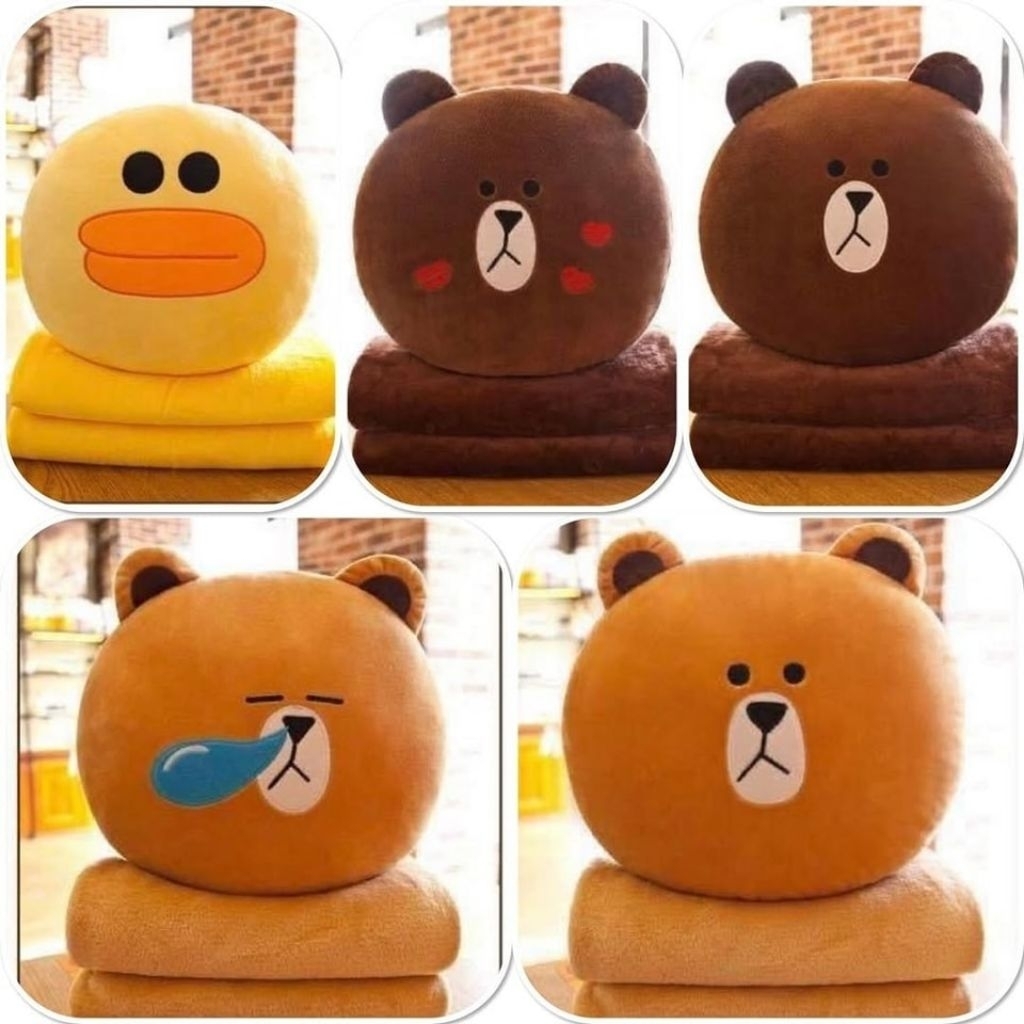 🌈 หมอนตุ๊กตาผ้าห่ม หมี &เพื่อนๆ 🌈