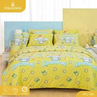 Fountain FTC140 การ์ตูน Cinnamoroll ลิขสิทธิ์แท้ Sanrio สัมผัสนุ่มลื่น ชุดเครื่องนอนฟาวน์เทน ผ้าปูที่นอน ผ้านวม