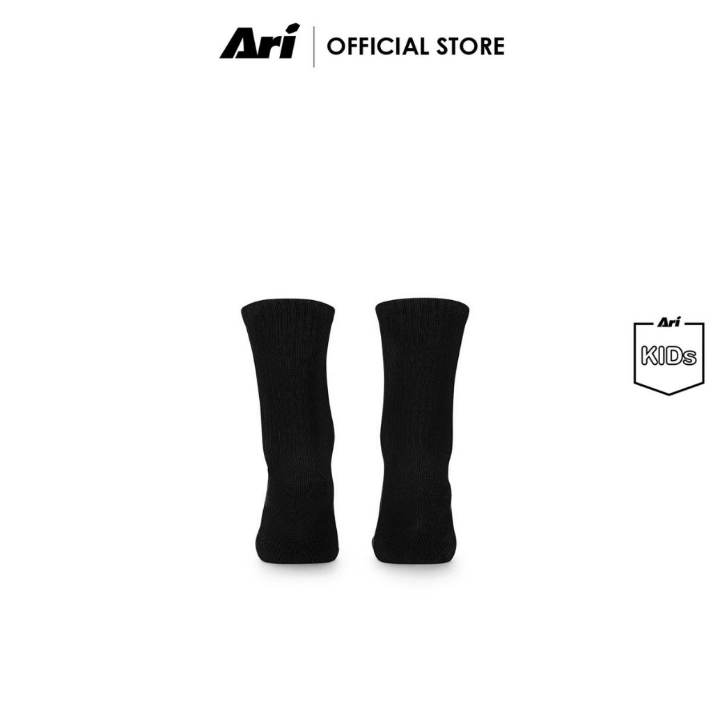 (สินค้าเด็ก) ARI JUNIOR CREW SOCKS - BLACK (AHW1212-01) ถุงเท้าครึ่งแข้ง เด็ก อาริ สีดำ - รูปที่ 2
