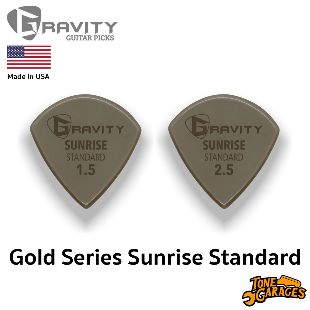 ปิ๊กกีต้าร์ Gravity Picks Gold Series Sunrise Standard ปิ๊กขัดขอบเรียบ (มีหลายความหนา) Made in USA