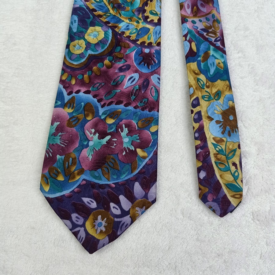 เนคไท มือสอง Graham Ashley Tie Colorful Floral Design Polyester Necktie