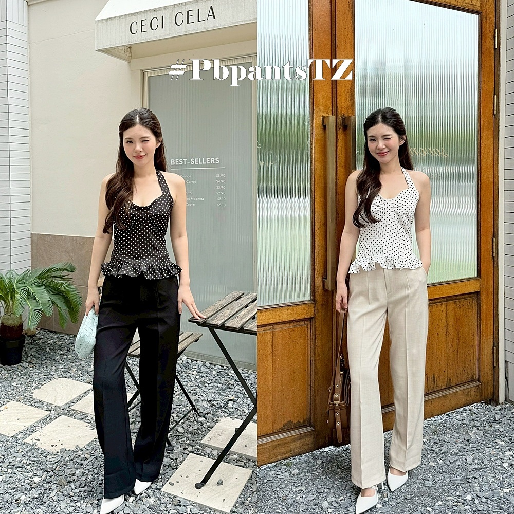 Pbpants กางเกงกระบอกกลางผ้าสโนว์