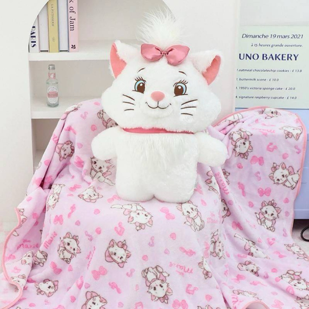 [พร้อมส่ง] หมอนผ้าห่มตุ๊กตาแมวมารี 🐱🎀 สามารถนอนหนุนหรือนอนกอดเป็นตุ๊กตาได้