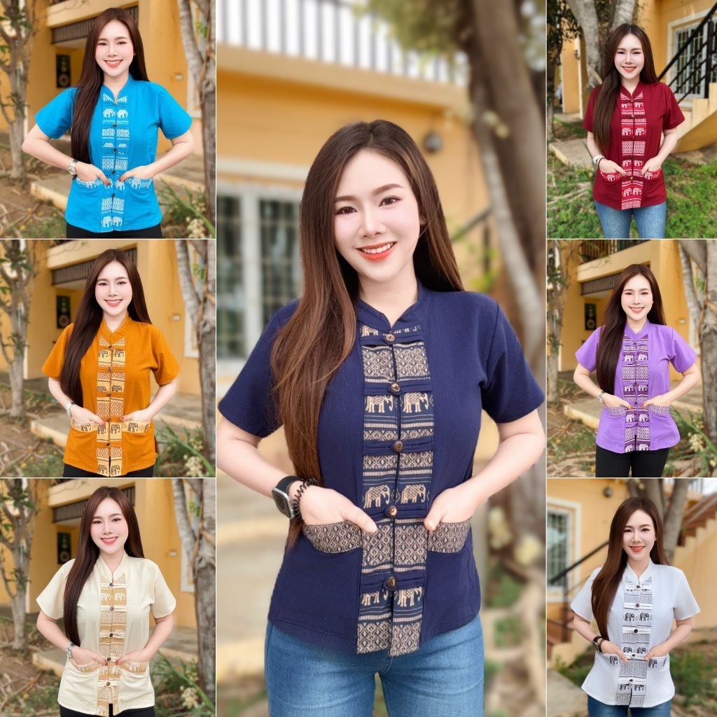 ช้างผ่าหน้า 5 กระดุม 12 สี