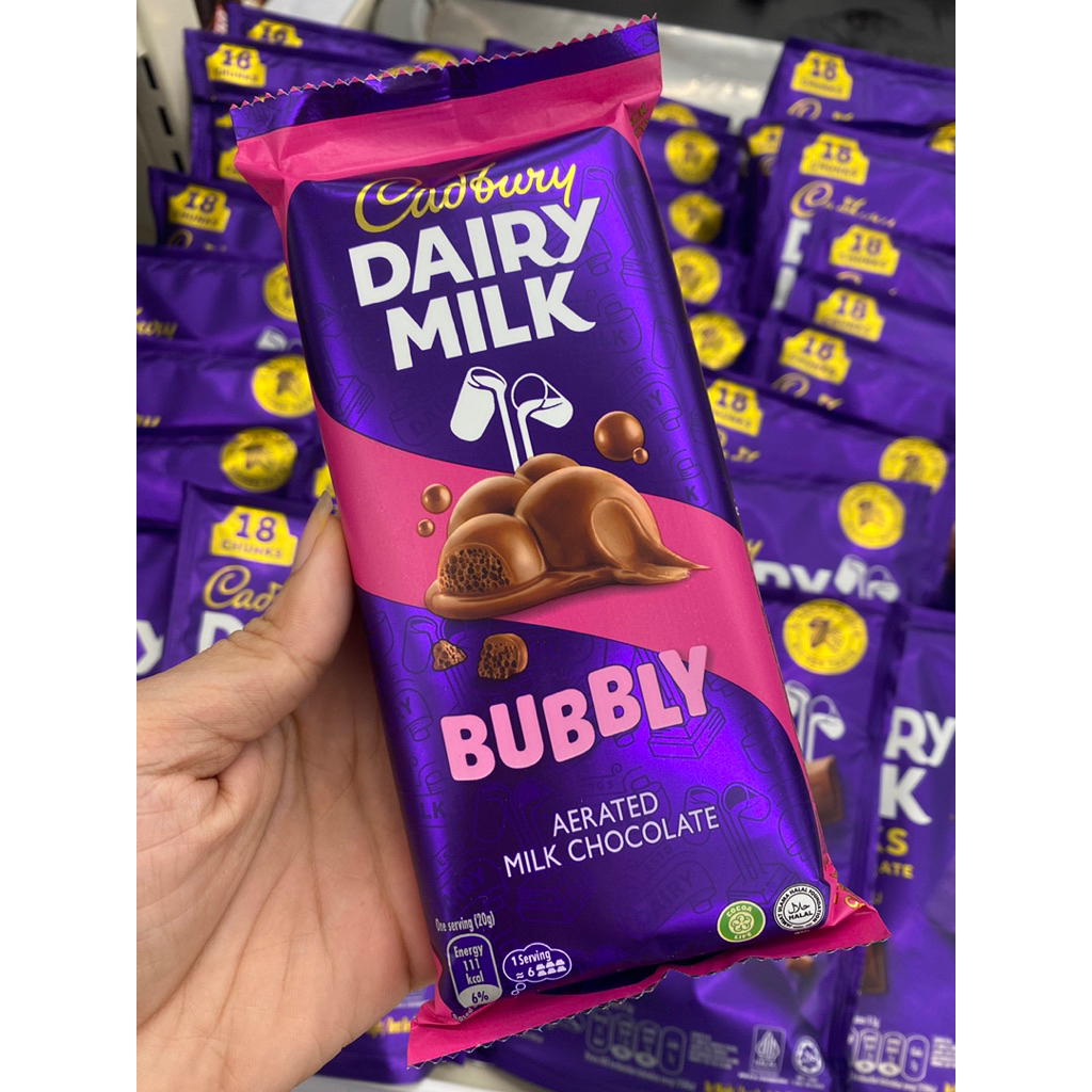 CADBURY Dairy Milk Bubbly Aerated Milk Chocolate 112g