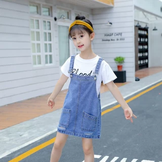 ชุดเอี๊ยมยีนส์กระโปรงเด็ก เอี๊ยมยีนส์สำหรับเด็กหญิง งานแฟชั่น