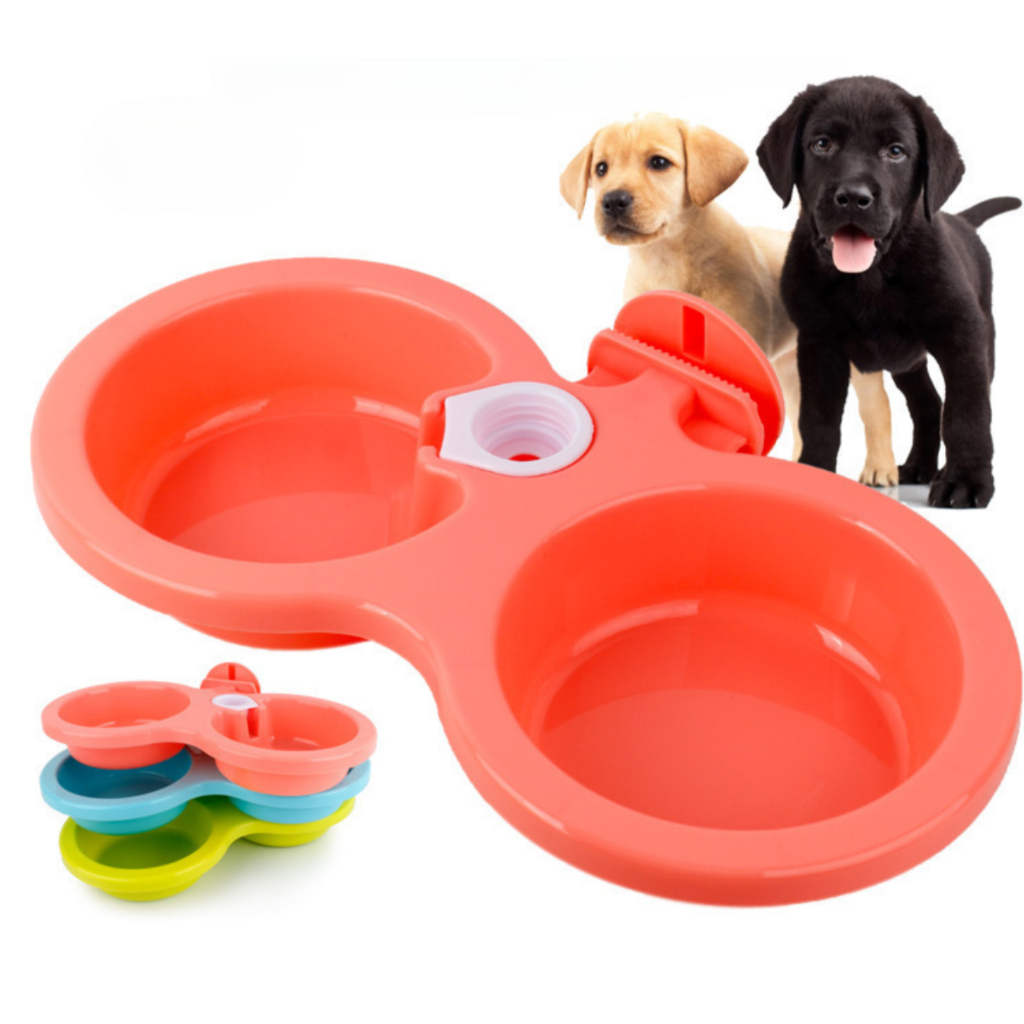 PP-199 ชามอาหารสัตว์เลี้ยง ชามให้อาหาร ที่ให้อาหารและน้ำ 2in1 ใส่ขวดได้หลากหลาย แบบติดกรง พร้อมส่ง 🔥