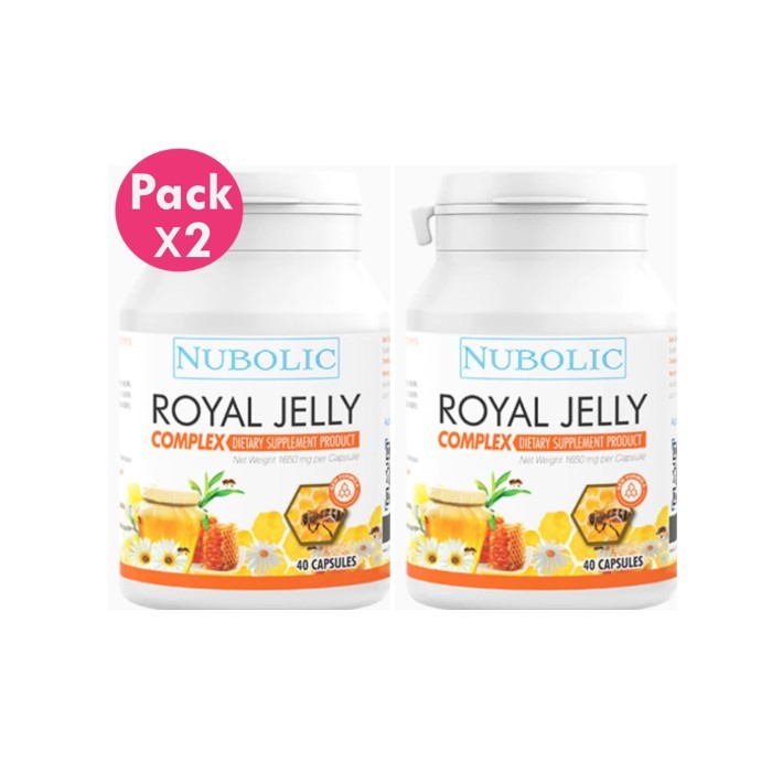 2 ขวดรุ่นใหม่! nubolic 40 เม็ด  นมผึ้งนูโบลิค "แท้100% มีQR code" Royal jelly นมผึ้ง 6% 1650 mg