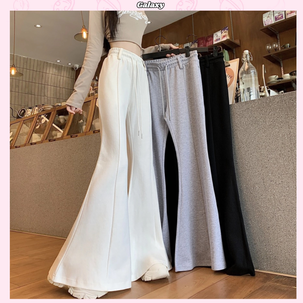 กางเกงลำลอง กางเกงขากว้าง เอวสูง ใส่สบาย สไตล์ออลแมทช์ ใส่แล้วดูผอม #010243