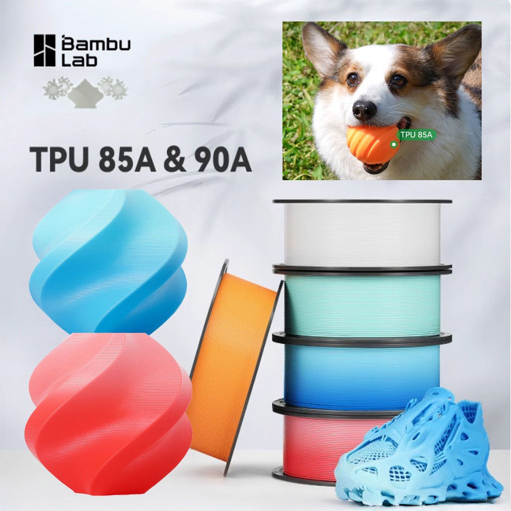 Bambulab TPU 85A & TPU 90A ทนทาน ยืดหยุ่น ทนต่อแรงกระแทก และผสมผสานความนุ่ม-แข็ง พร้อมสีแบบไล่เฉดสี