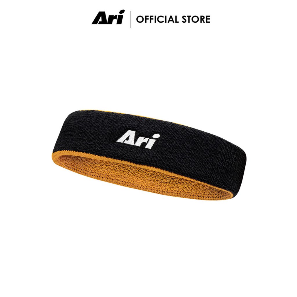 ARI HEADBAND - BLACK/YELLOW (AHW1127-01) ผ้าคาดศีรษะซับเหงื่อ อาริ สีดำเหลือง
