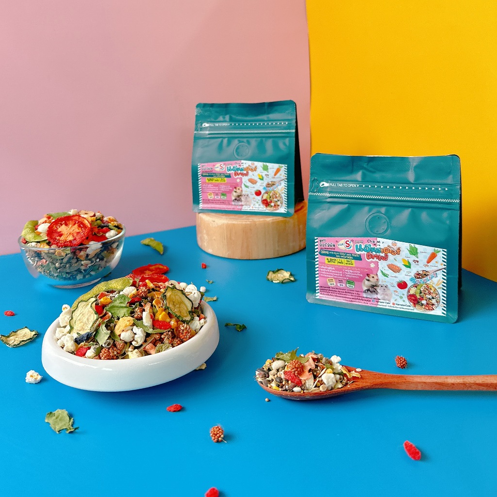 ✨ร้าน Hamster Cafe' อาหารแฮมสเตอร์ ดอร์เมาส์ แฮมคาเฟ่ 100 กรัม ทานได้ทุกสายพันธุ์