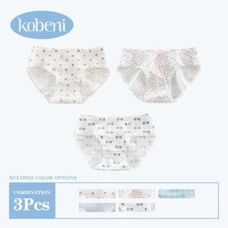 ⭐KOBENI⭐【แพ็ค 3ตัว】กางเกงในน่ารัก เซ็ตลายดอกไม้ กางเกงในคอตตอน ผ้าลื่น ใส่สบาย ยืดเยอะ ขนาด M-XL