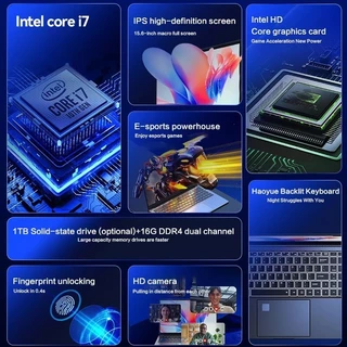 โน๊ตบุ๊ค ใหม่ล่าสุด 15.6''HDหน้าจอ Intel I7 8650U 3.4GHz 16GB+1TB SSDปลดล็อคลายนิ้วมือ เกมมิ่ง laptop รับประกัน 1 ปี
