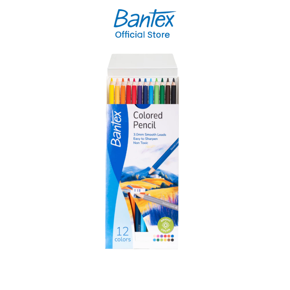[ฟรีกบเหลา] Bantex สีไม้ ดินสอสี แท่งยาว 12/24/36 สี ระบายลื่น เฉดสีธรรมชาติ สวยสมจริง Color pencil