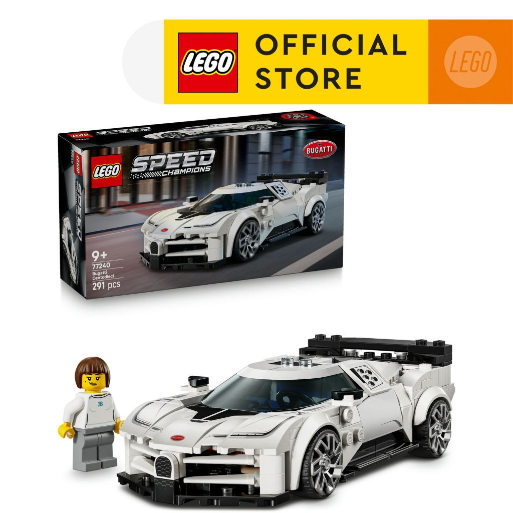 LEGO Speed Champions 77240 Bugatti Centodieci Hyper Sports Car (291pcs.), Building Blocks, Kids Toy