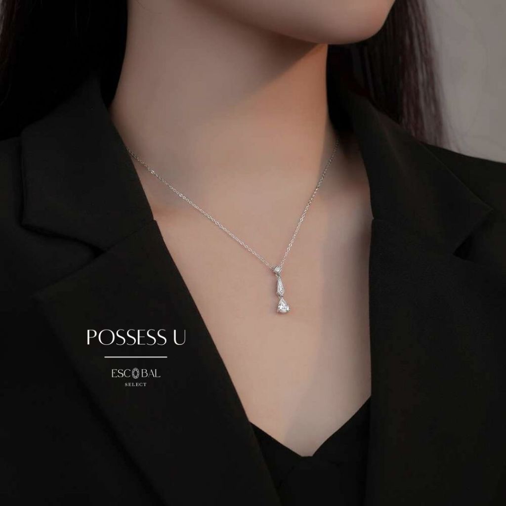 ESCOBAL สร้อยคอ Possess U สร้อยคอเพชร ดีไซน์หรูหรา สร้อยคอเงิน925 สร้อยคอแฟชั่น เรียบง่าย วาเลนไทน์