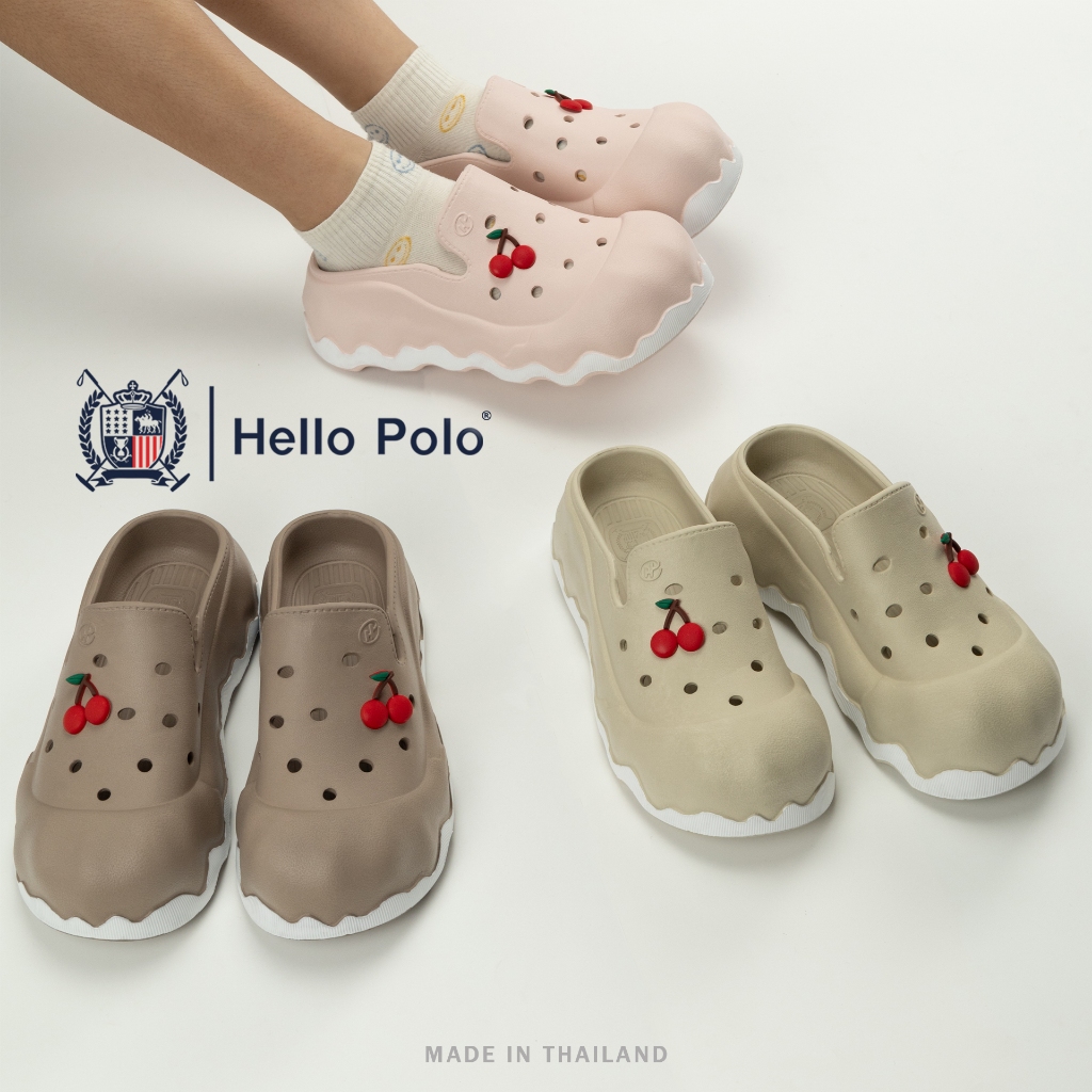 Hello Polo รองเท้าสลิปออน รองเท้าแบบสวม สำหรับผู้หญิง EVA กันน้ำ กันลื่น Size 36-41 รุ่น HP8056