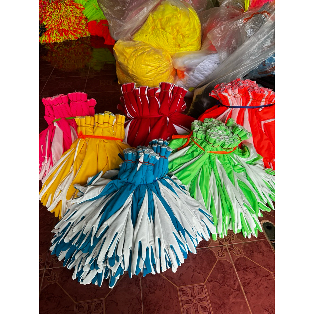 ถุงมือเชียร์กีฬาสี *สีขาวคู่สี ยาว 15 นิ้ว ขนาดฟรีไซส์ พร้อมส่ง