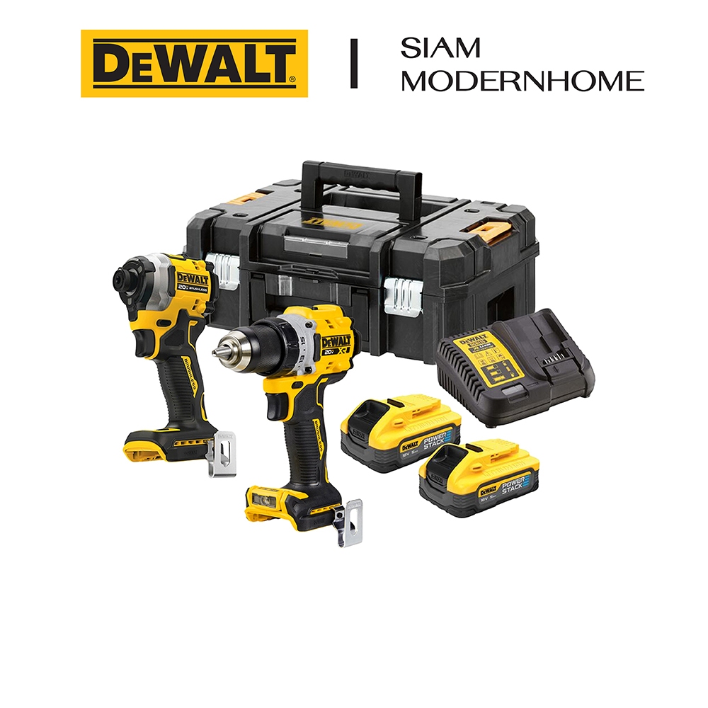 DEWALT ชุดเซทคอมโบ สว่านกระเทกไร้สาย + ไขควงกระแทกไร้สาย (DCD806+DCF850) พร้อมกล่อง TSTAK รุ่น DCK20