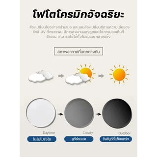 แว่นสายตายาว เลนส์ออโต้ UV400 เปลี่ยนสีโดยอัตโนมัติ แว่นตากรองแสง ภายใต้ดวงอาทิตย์ แว่นตาเปลี่ยนสี แว่นตา แว่นแฟชั่น