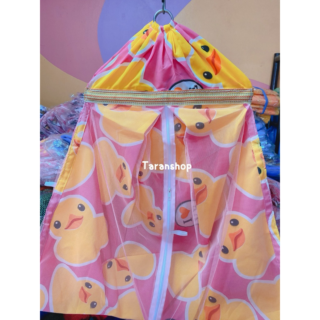 เปลเด็กลายเป็ด กระต่าย [ มีมุ้ง ] เปลนอนเด็ก เปล เปลไกว ที่นอน - รูปที่ 4