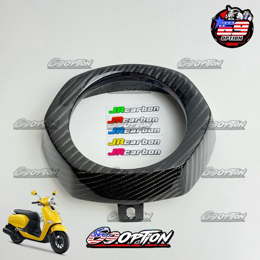 คาร์บอนลาย4 ฝาครอบไฟหน้า Giorno งาน JR carbon ของแท้ (เจอาร์ คาร์บอน)