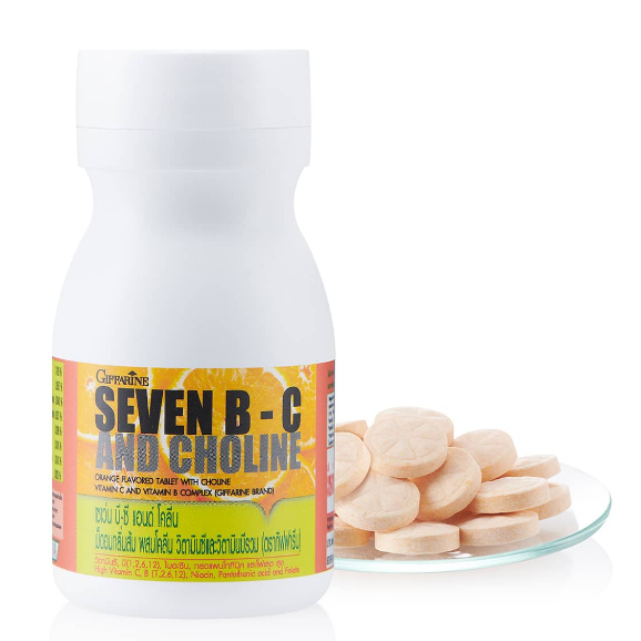 Seven B-C & Choline Chewable Orange Flavour Tablets 40s – Vitamins B C Choline 40749