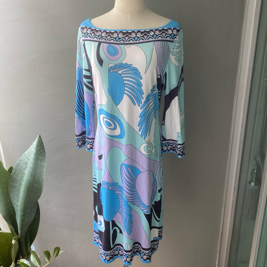 Emilio Pucci geometric retro dress size 40 (Made in Italy)