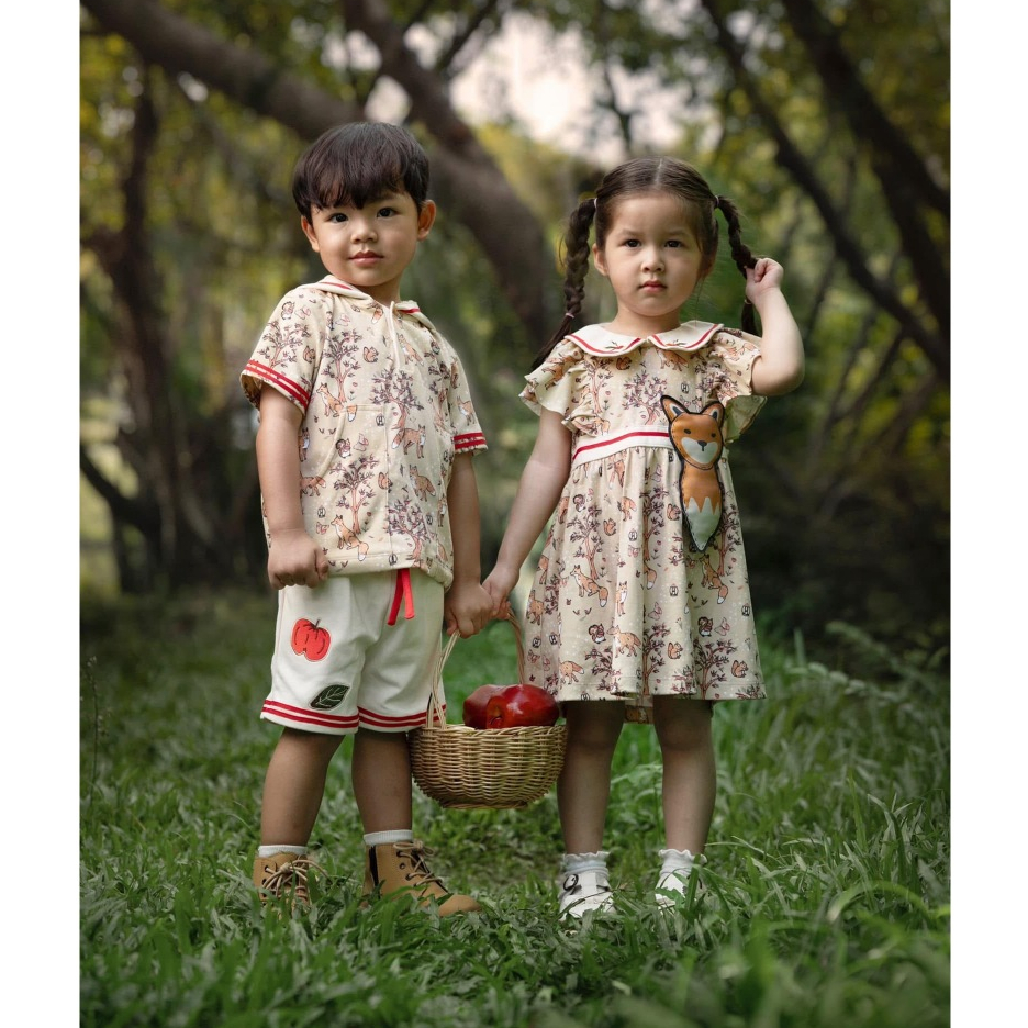 NIKI BEBE - ชุดเดรสเด็กผู้หญิง มีตุ๊กตาจิ้งจอกเย็บติดที่ชุด ใส่แล้วคุณหนูสุดๆค่ะ - รูปที่ 2