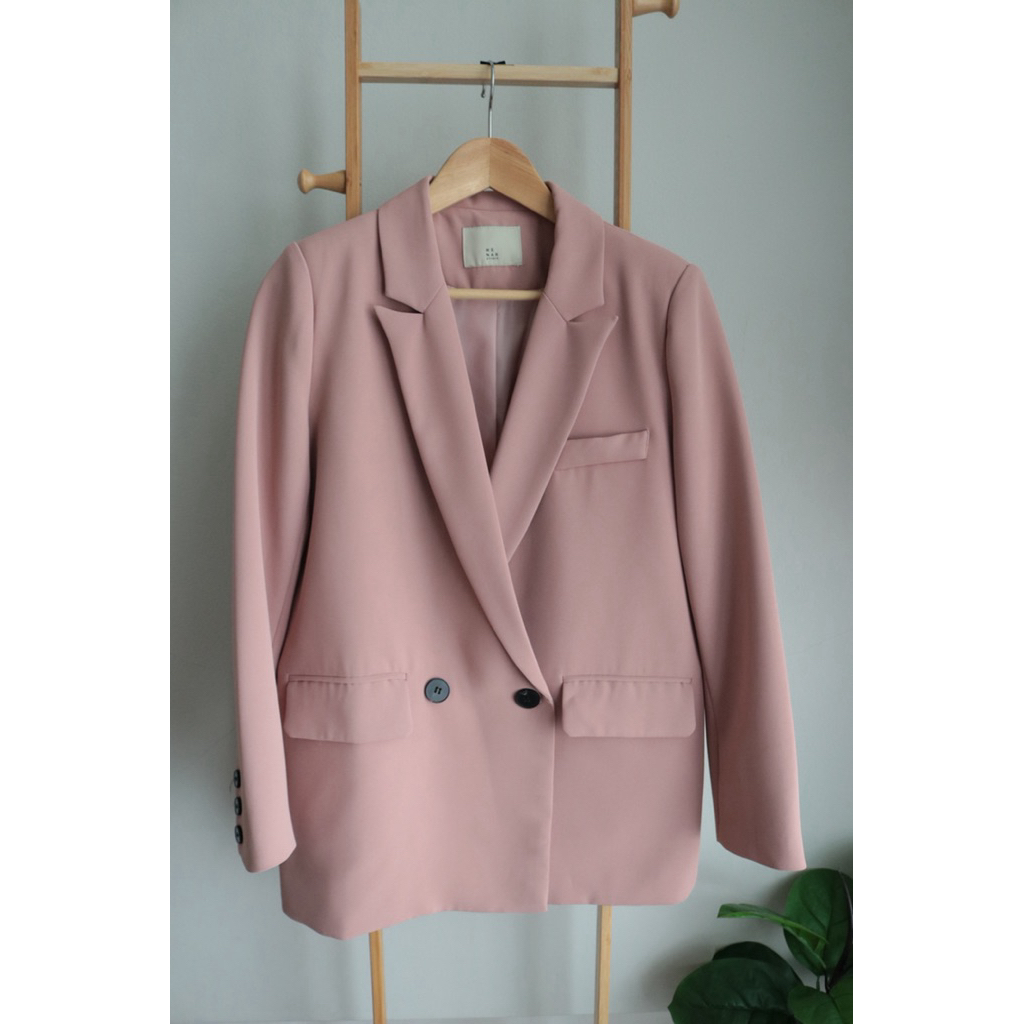 Argento blazer Menar studio ทรงโอเว่อร์ไซส์ สีชมพู